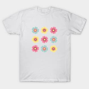 Spring flowers triangle patchwork quilt T-Shirt